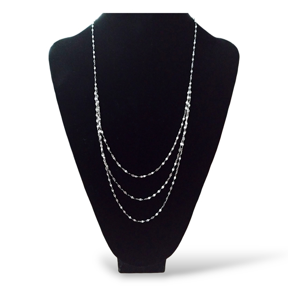 Dyadema Italy 925 Sparkle Twist Multi-Strand Necklace with Cascading Chains